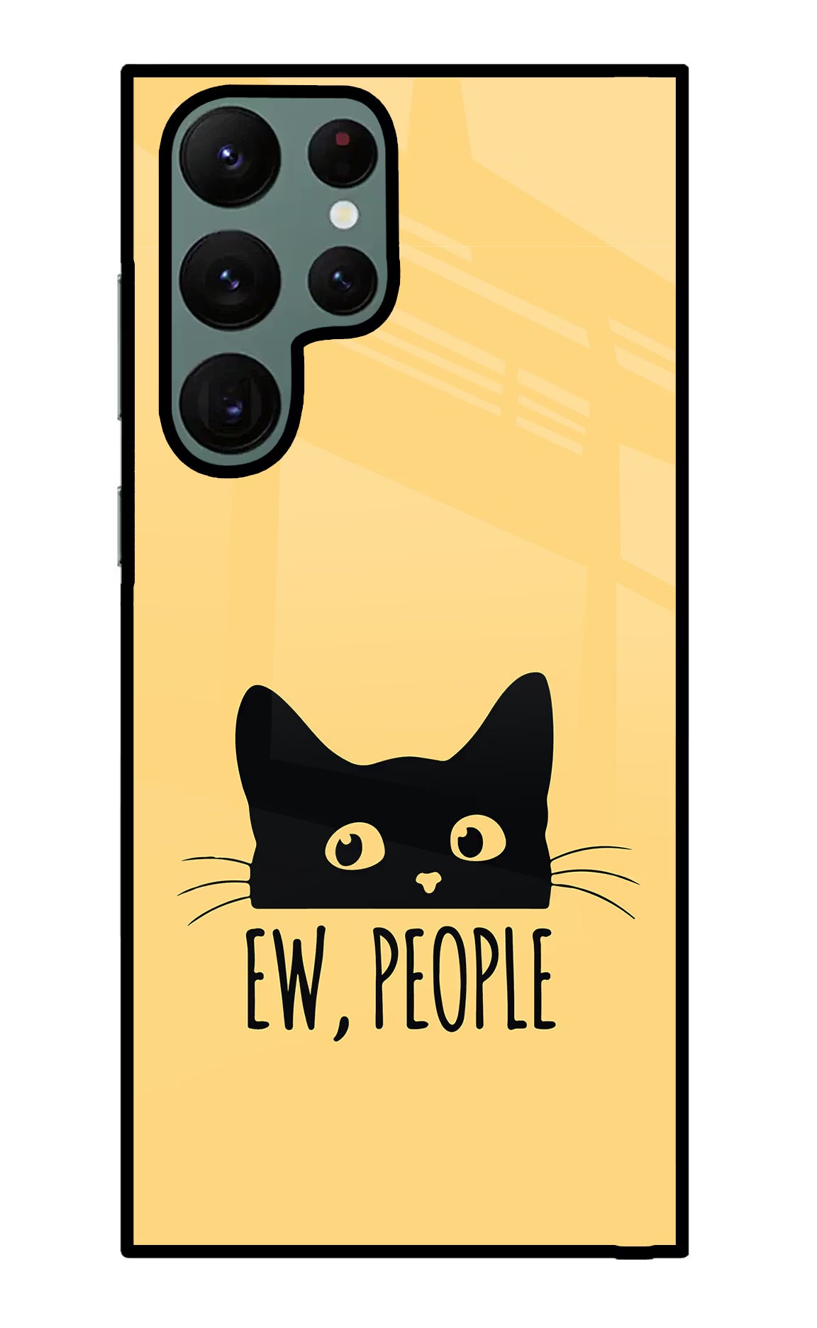 Ew People Catitude Samsung S22 Ultra Glass Case Back Cover by Casekaro