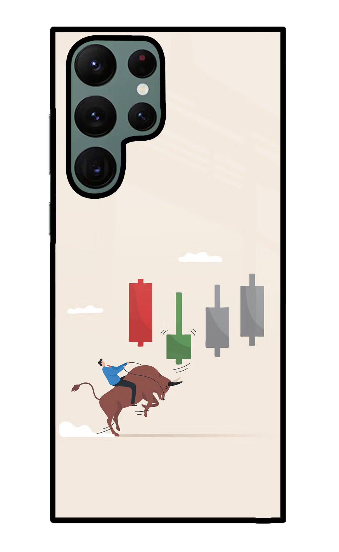 Bull Trading Momentum Samsung S22 Ultra Glass Case Back Cover by Casekaro