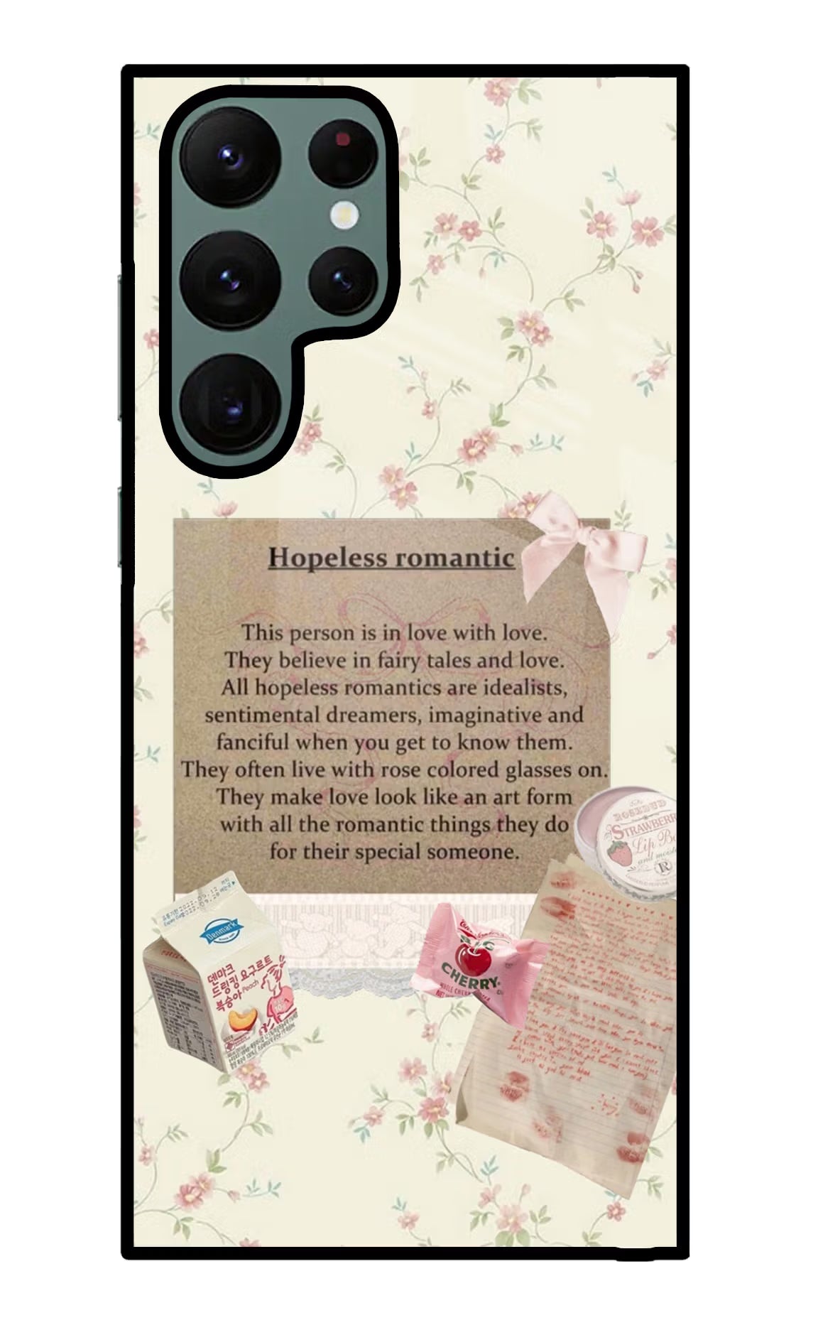 Hopeless Romantic Samsung S22 Ultra Glass Case