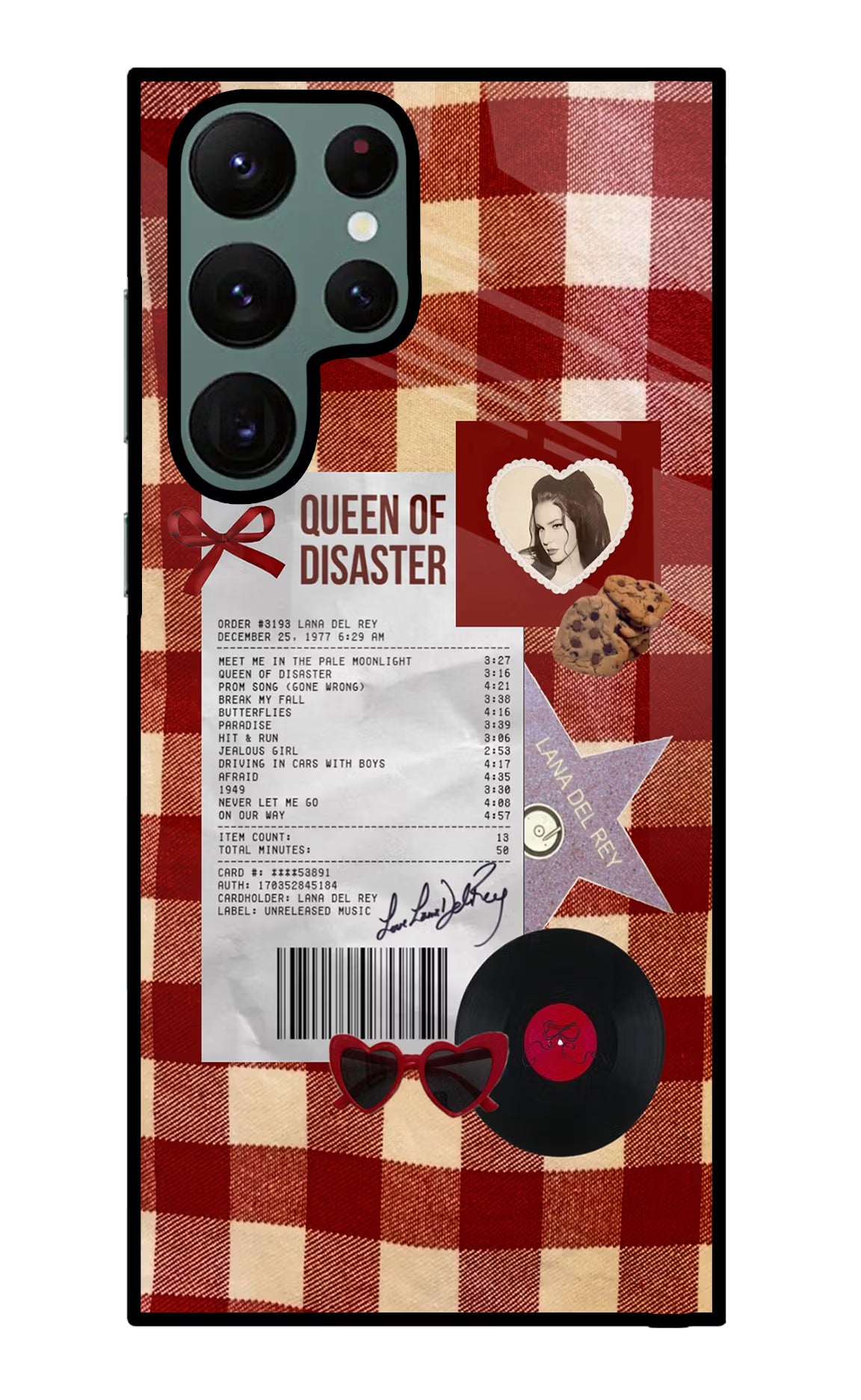 Queen of Disaster Samsung S22 Ultra Glass Case Back Cover by Casekaro