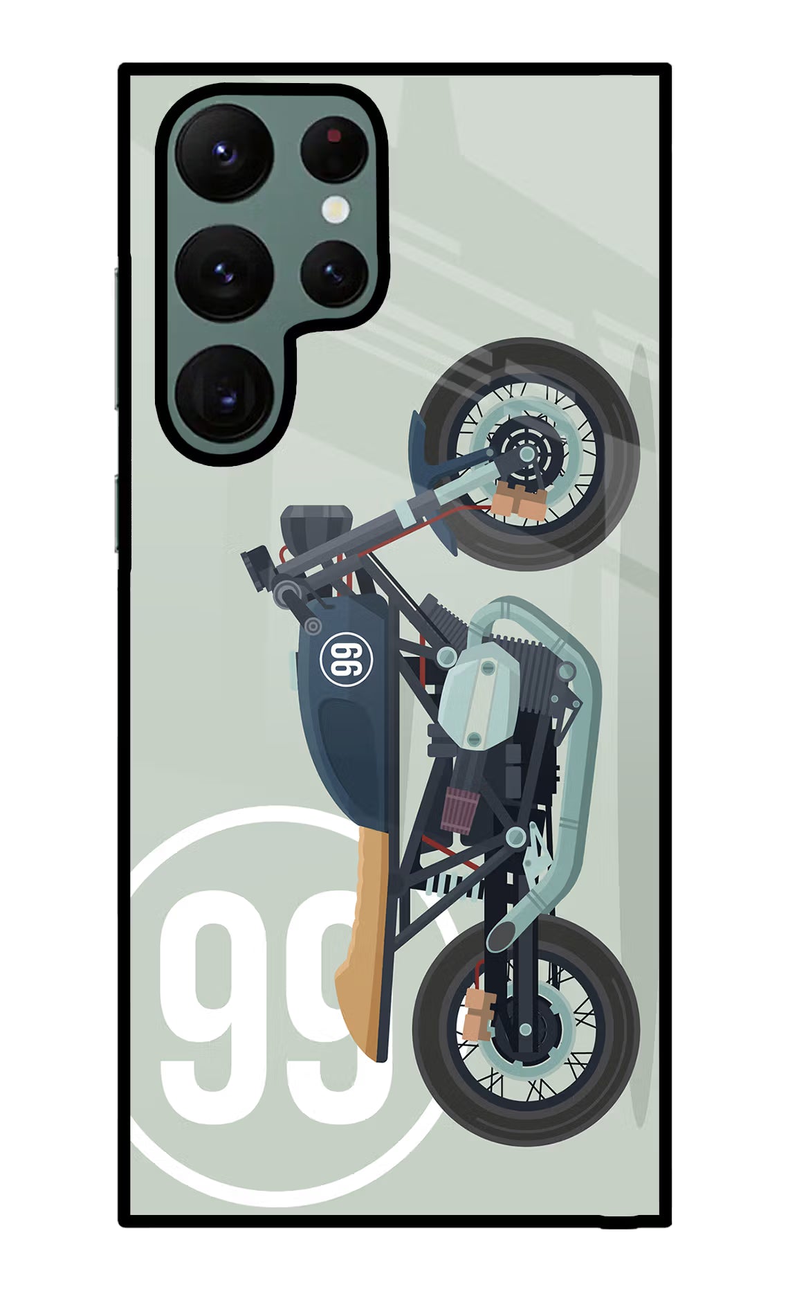Classic Cafe Racer 99 Samsung S22 Ultra Glass Case Back Cover by Casekaro