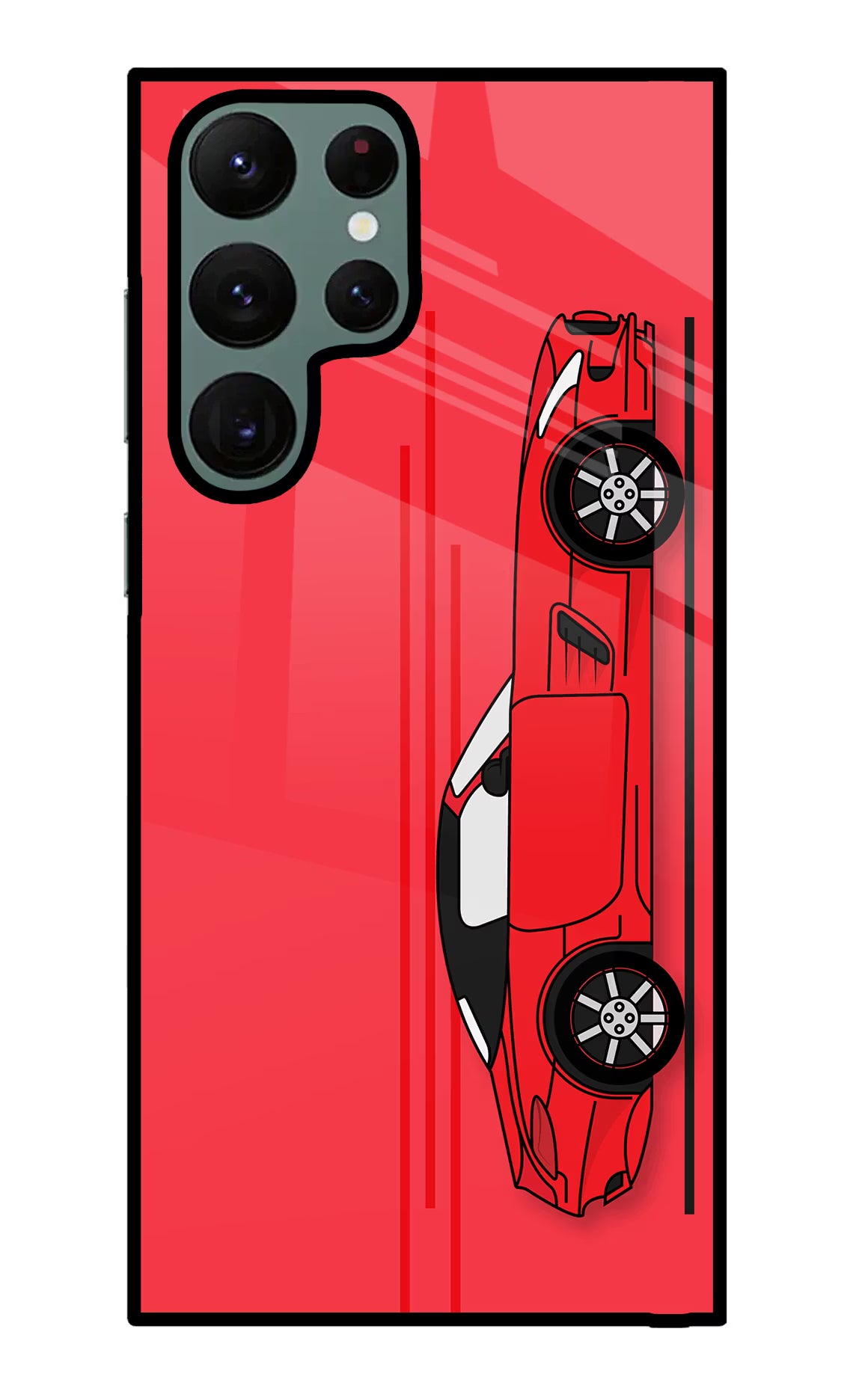 Red Velocity Samsung S22 Ultra Glass Case Back Cover by Casekaro