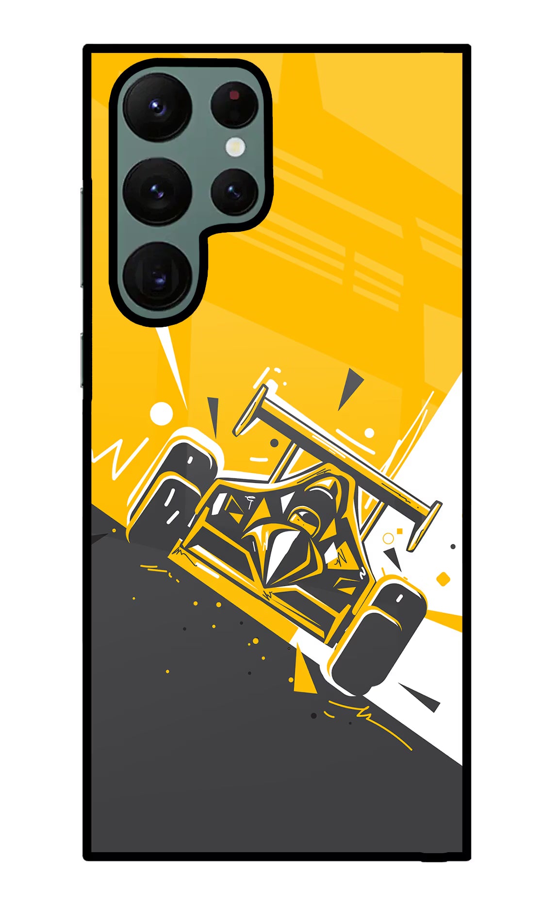 Track King Samsung S22 Ultra Glass Case Back Cover by Casekaro