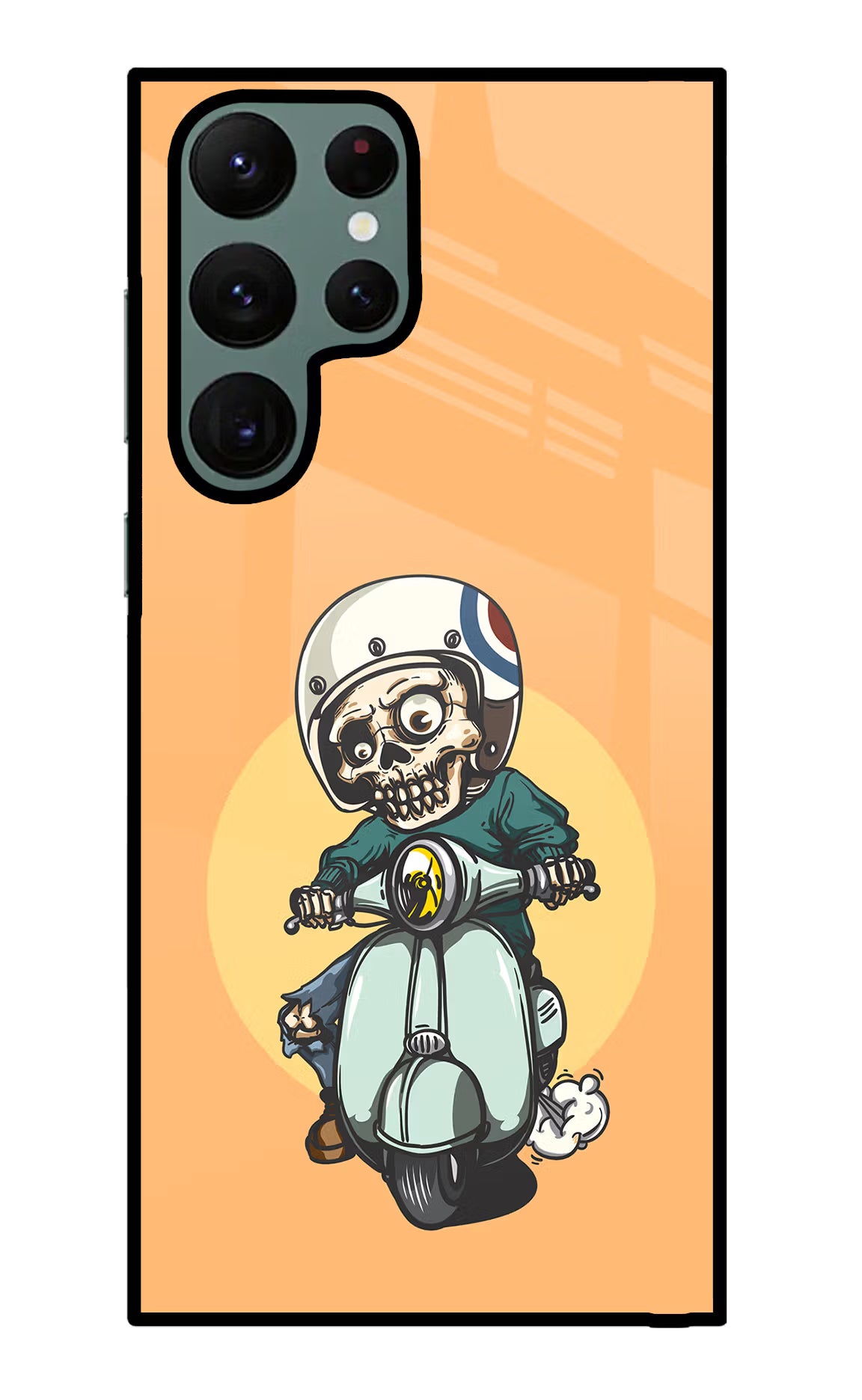 Undead Biker Samsung S22 Ultra Glass Case Back Cover by Casekaro