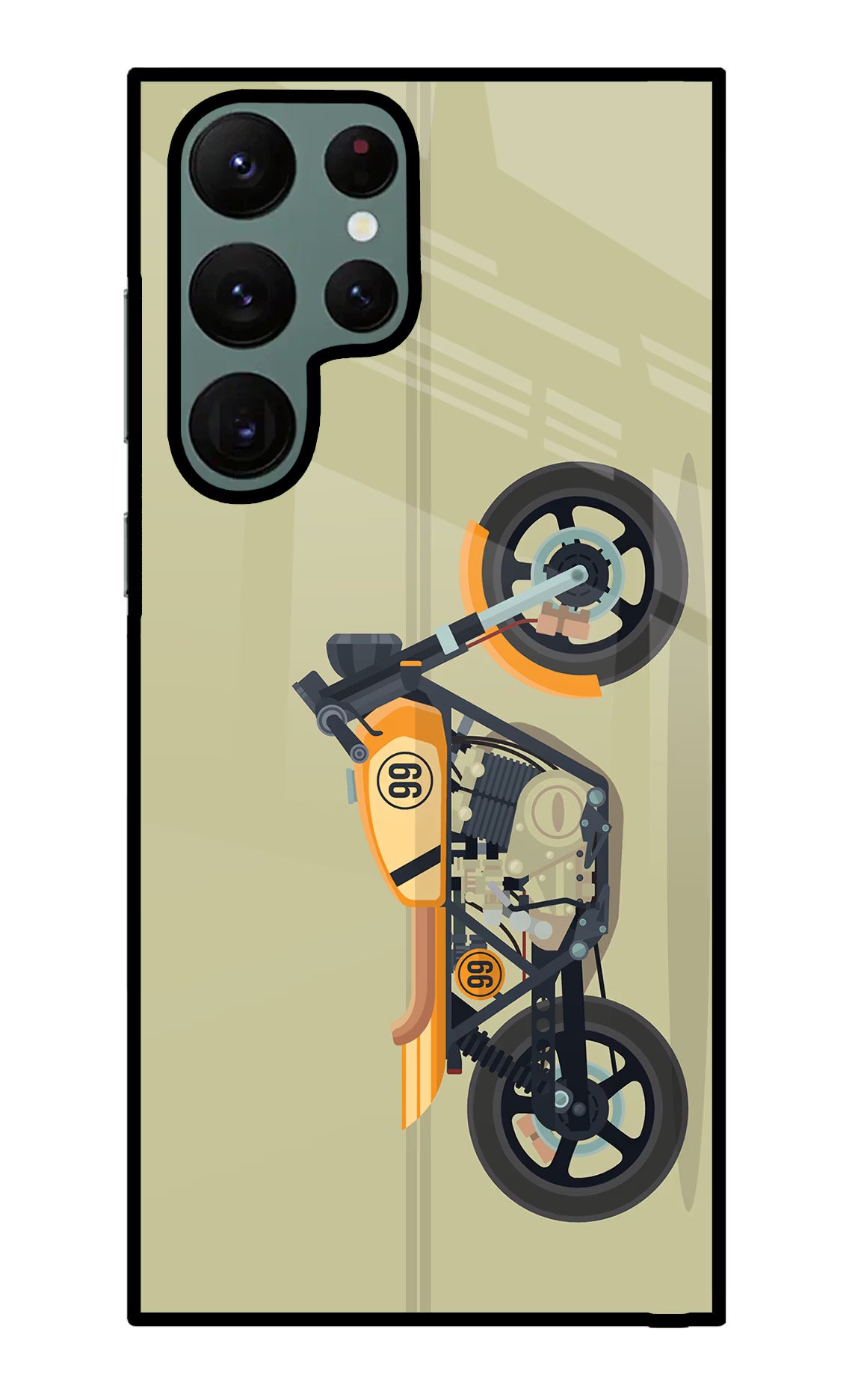 Vertical Speedster Samsung S22 Ultra Glass Case Back Cover by Casekaro