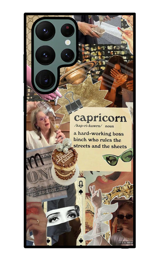 Capricorn Zodiac Samsung S22 Ultra Glass Case