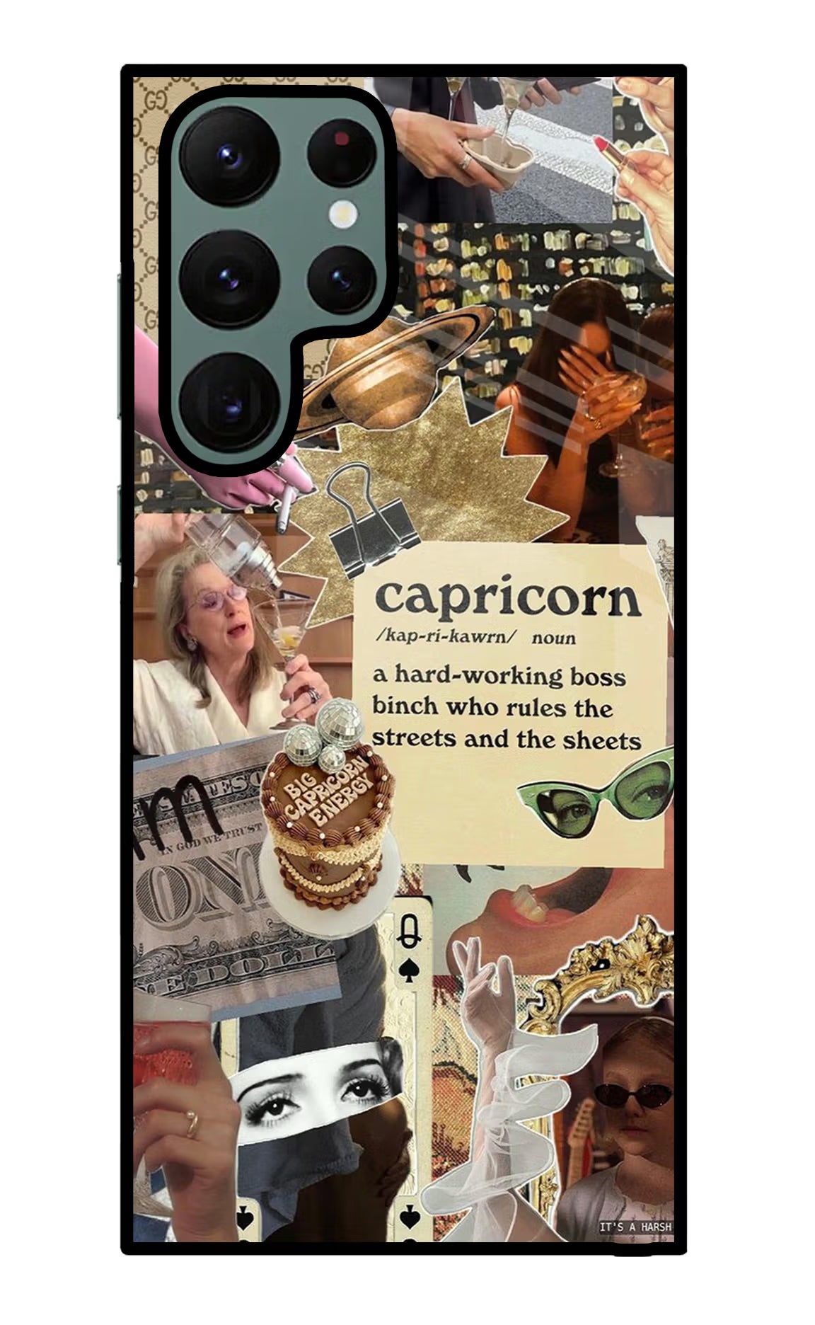 Capricorn Zodiac Samsung S22 Ultra Glass Case Back Cover by Casekaro