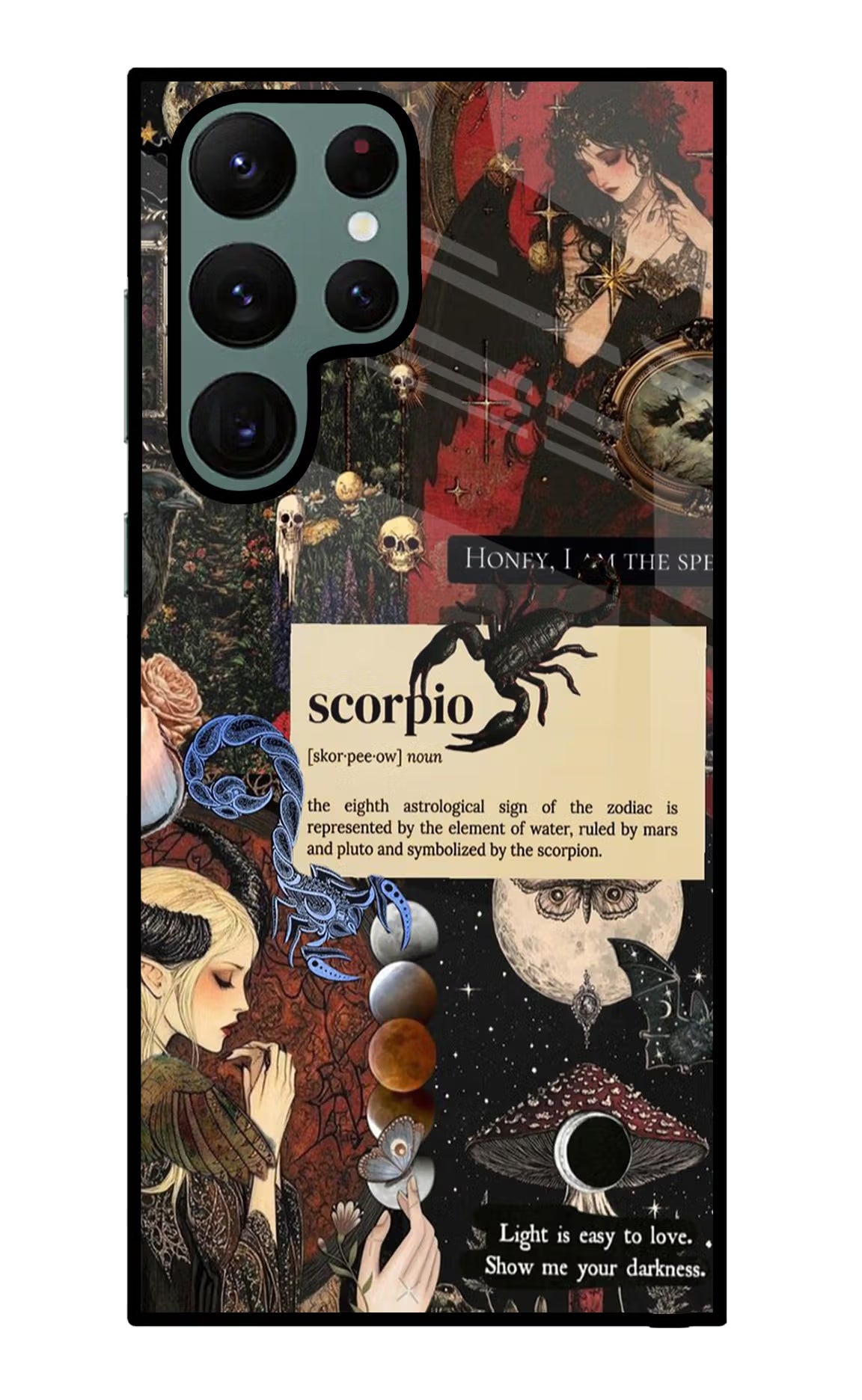 Scorpio Zodiac Samsung S22 Ultra Glass Case Back Cover by Casekaro