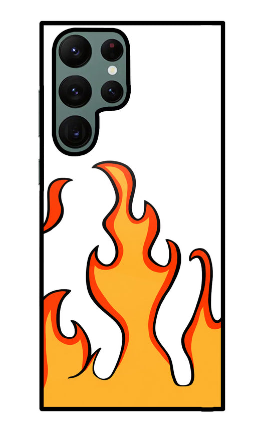 Fired Up – White Samsung S22 Ultra Glass Case