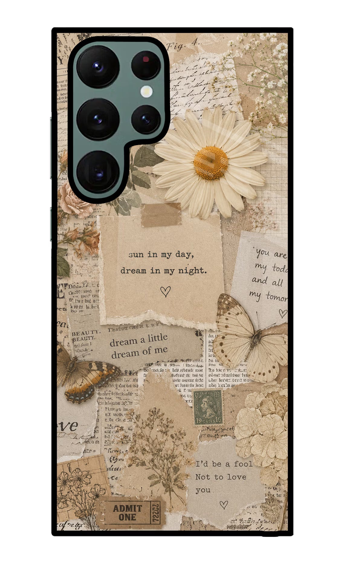 Vintage case Samsung S22 Ultra Glass Case Back Cover by Casekaro