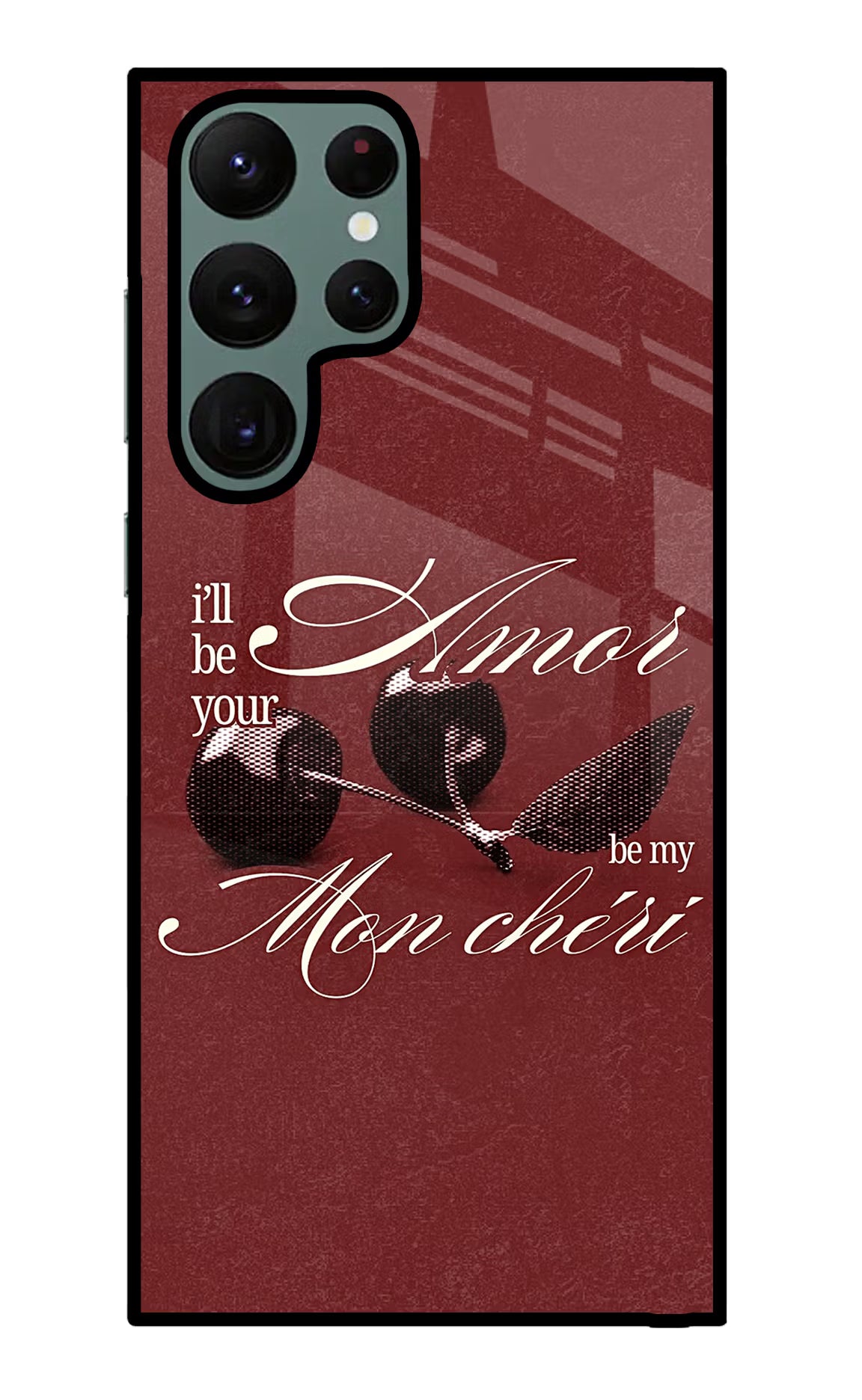 Velvet Cherry Samsung S22 Ultra Glass Case Back Cover by Casekaro