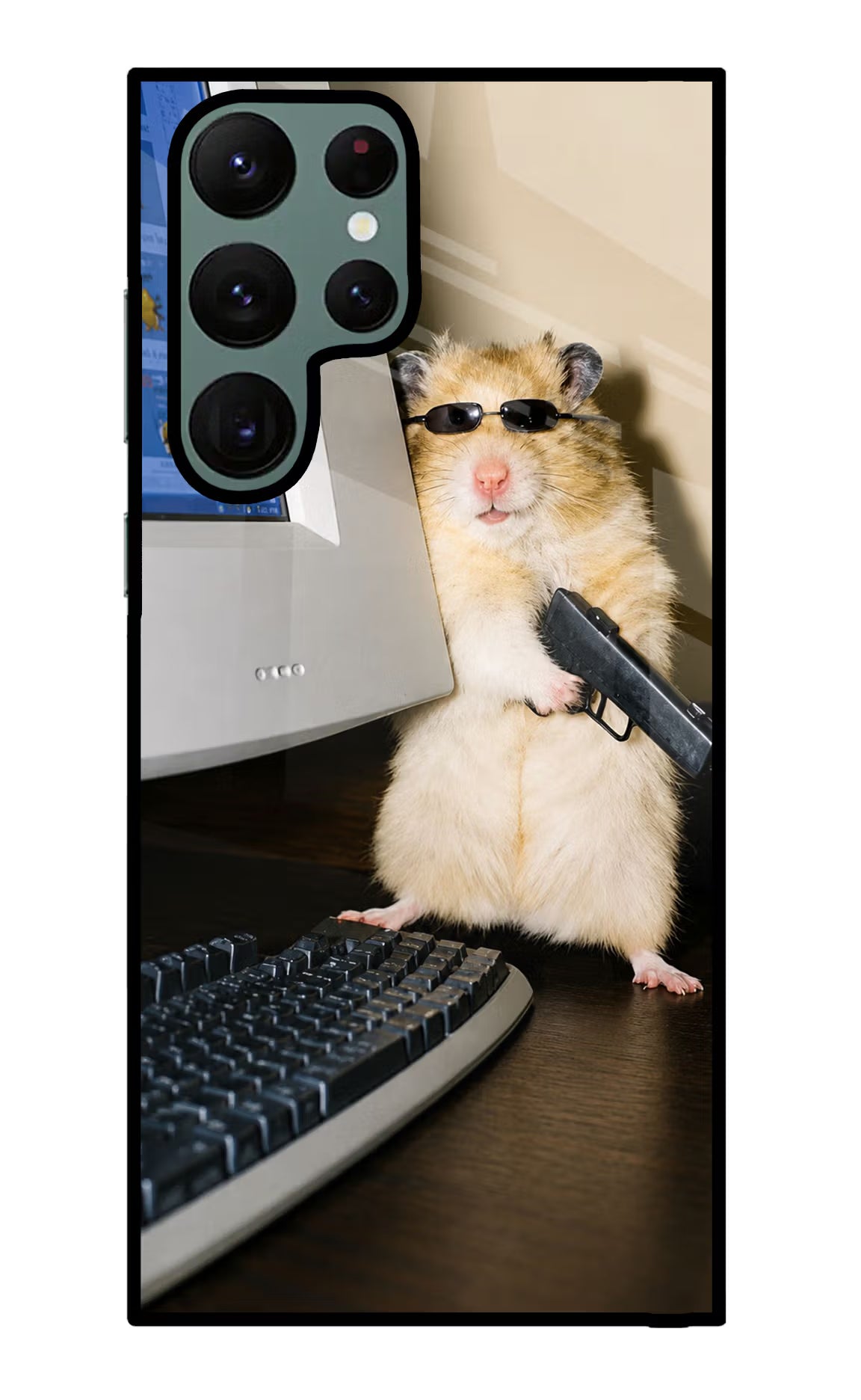 Hacker Hamster Samsung S22 Ultra Glass Case