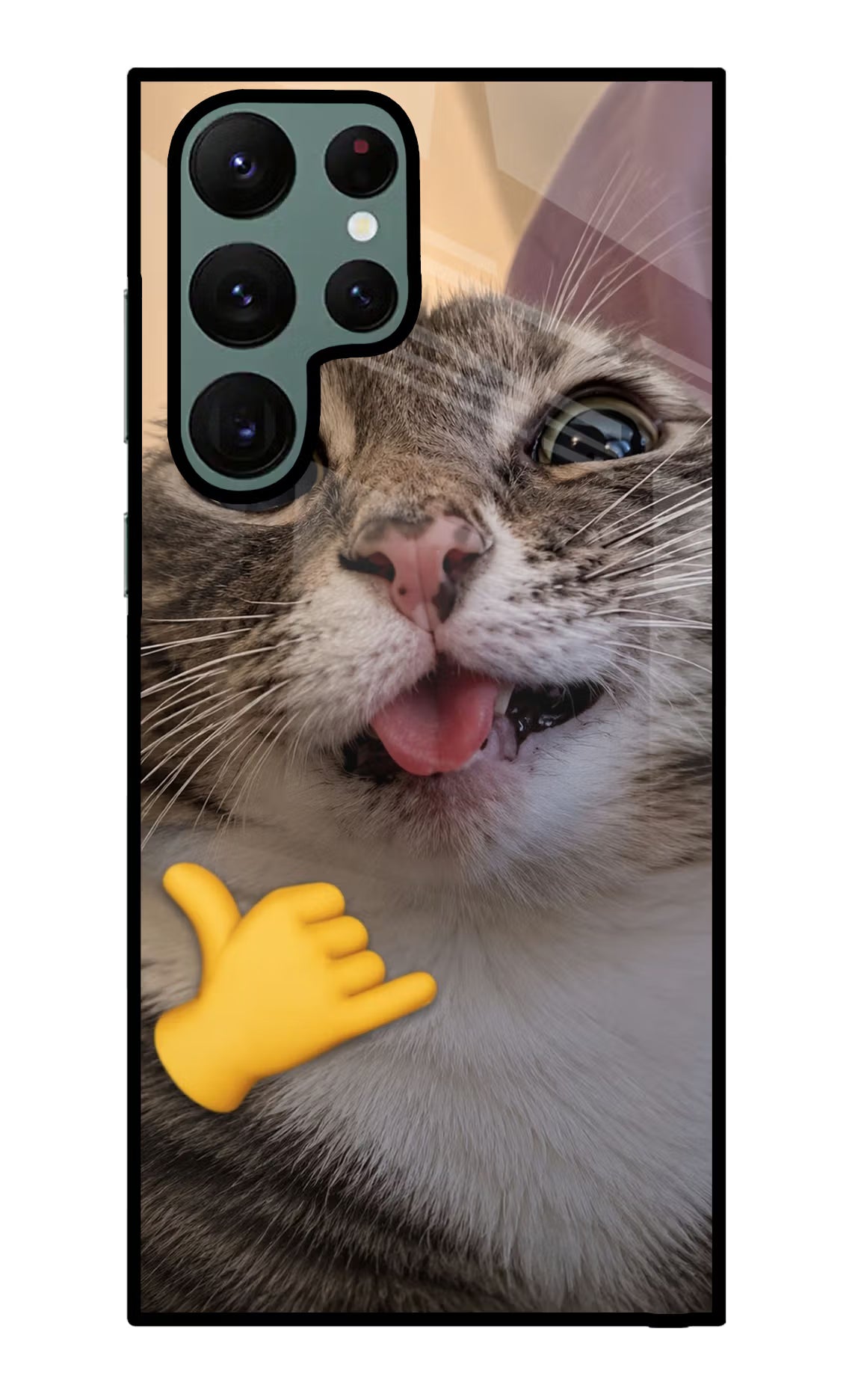 Silly Cat Call Samsung S22 Ultra Glass Case