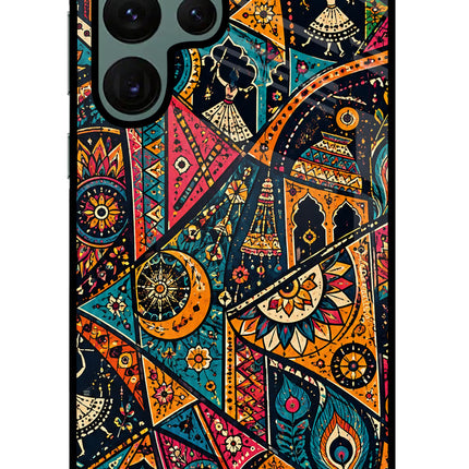 Folk Print Samsung S22 Ultra Glass Case
