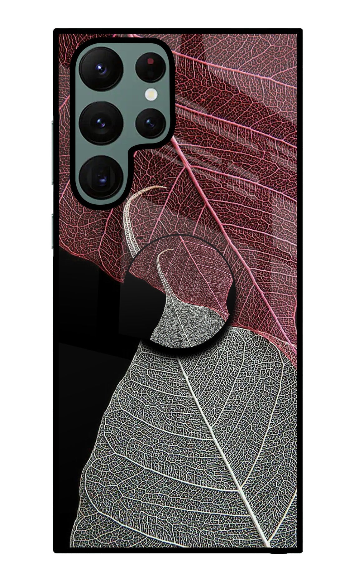 Leaf Pattern Samsung S22 Ultra Glass Case