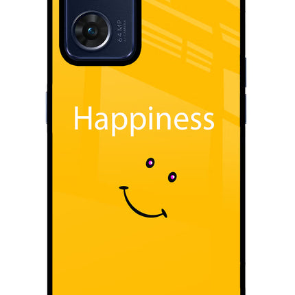 Happiness With Smiley Oppo Reno7 5G Glass Case Back Cover by Casekaro