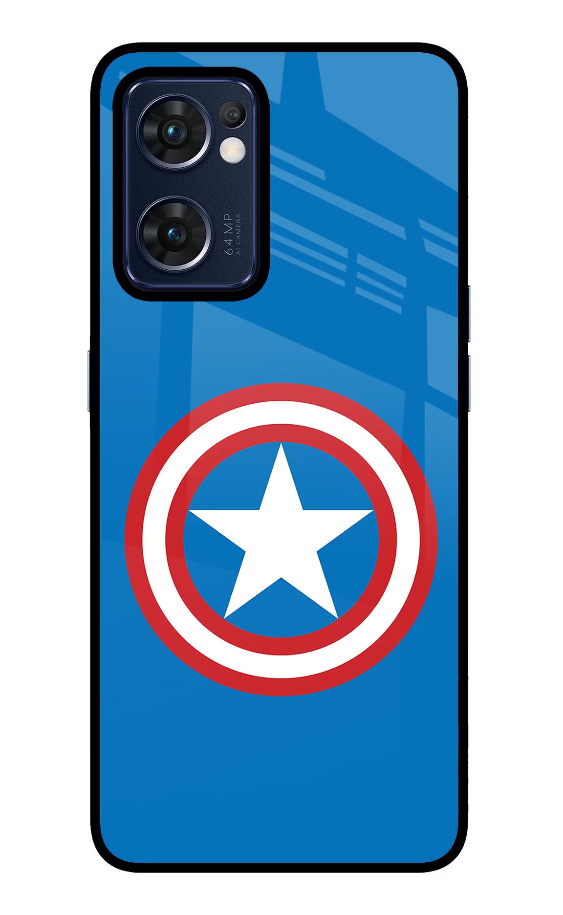 Captain America Logo Oppo Reno7 5G Glass Case