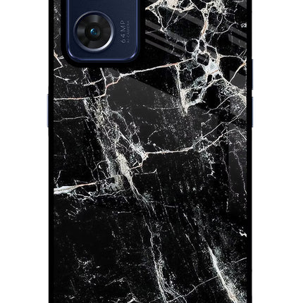 Black Marble Texture Oppo Reno7 5G Glass Case Back Cover by Casekaro