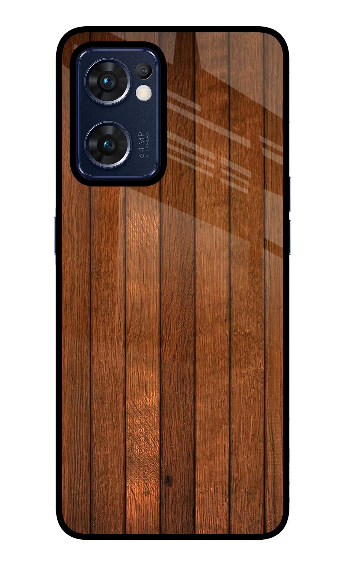 Wooden Artwork Bands Oppo Reno7 5G Glass Case
