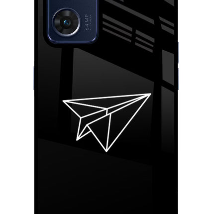 Paper Plane White Oppo Reno7 5G Glass Case Back Cover by Casekaro