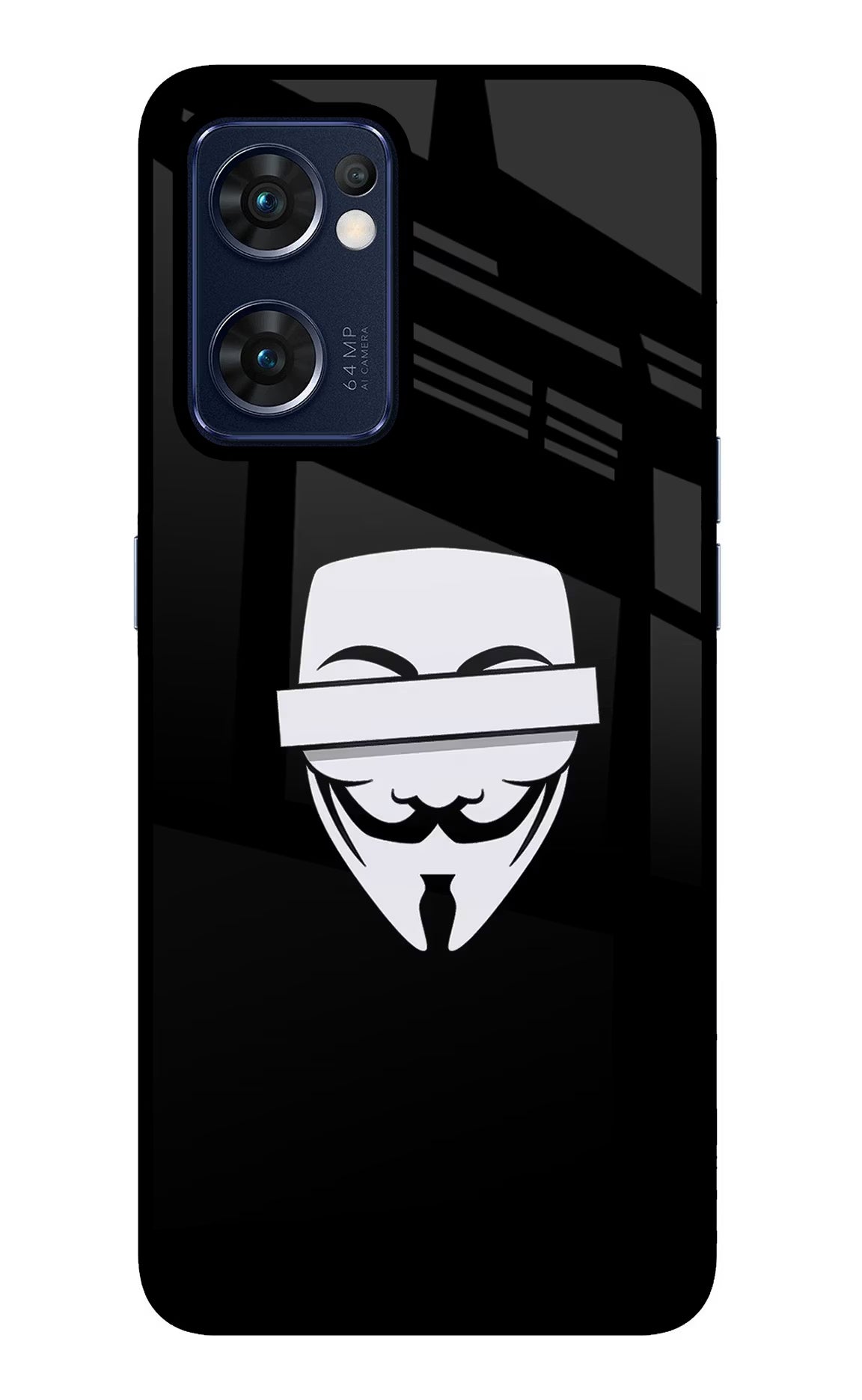 Anonymous Face Oppo Reno7 5G Glass Case