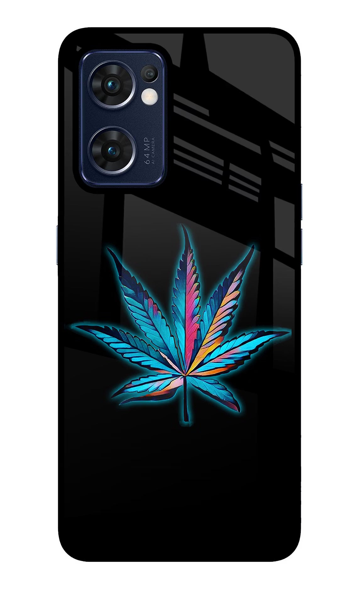 Weed Oppo Reno7 5G Glass Case Back Cover by Casekaro