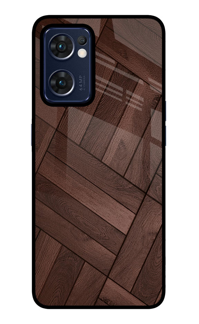 Wooden Texture Design Oppo Reno7 5G Glass Case Back Cover by Casekaro
