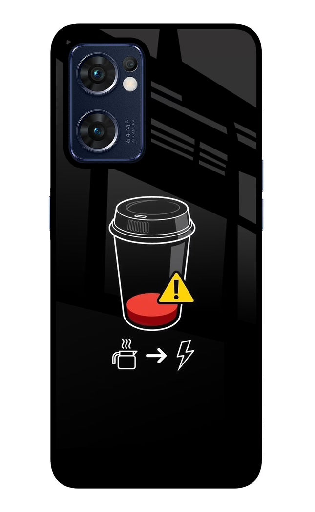 Coffee Oppo Reno7 5G Glass Case Back Cover by Casekaro