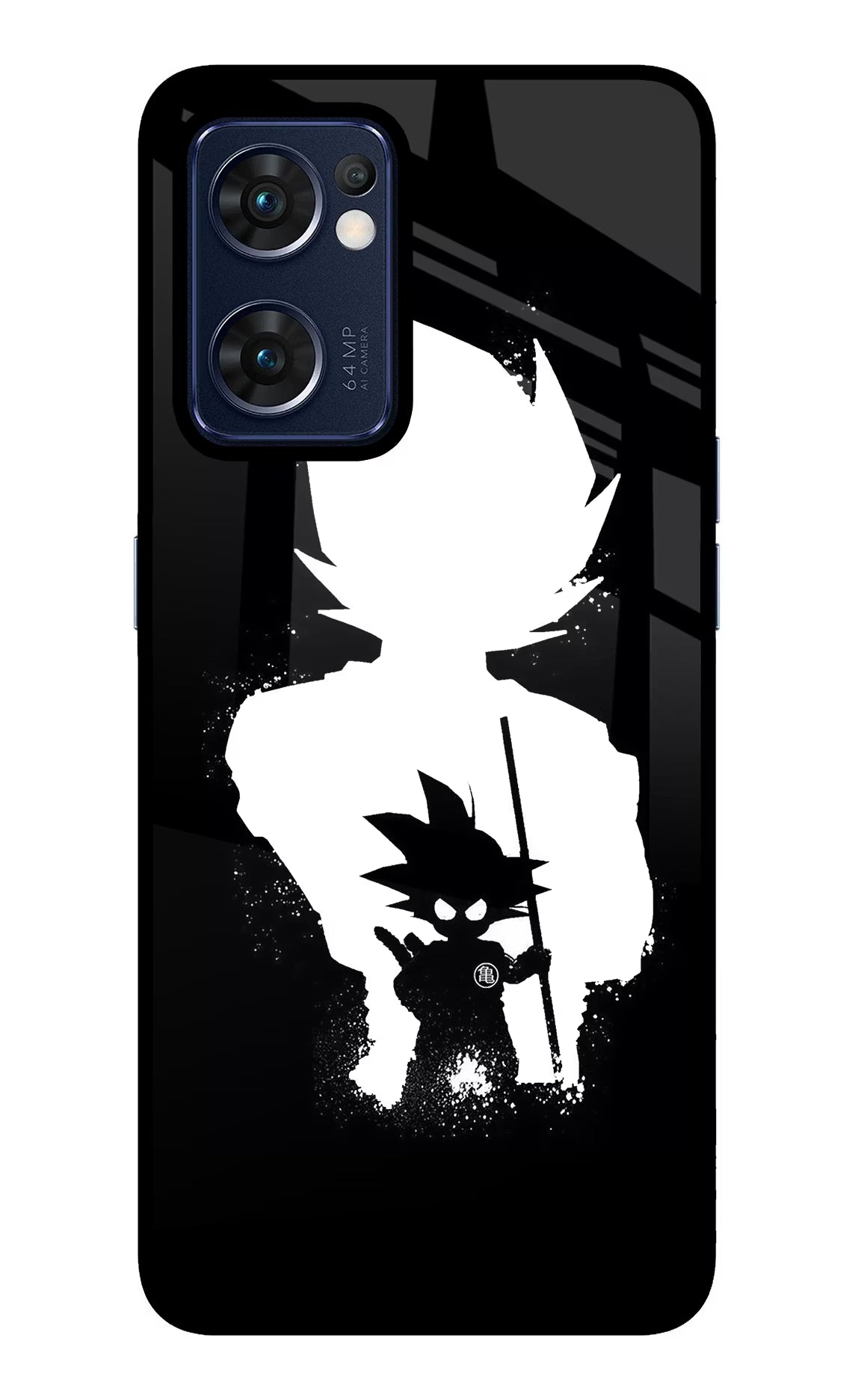 Goku Shadow Oppo Reno7 5G Glass Case Back Cover by Casekaro