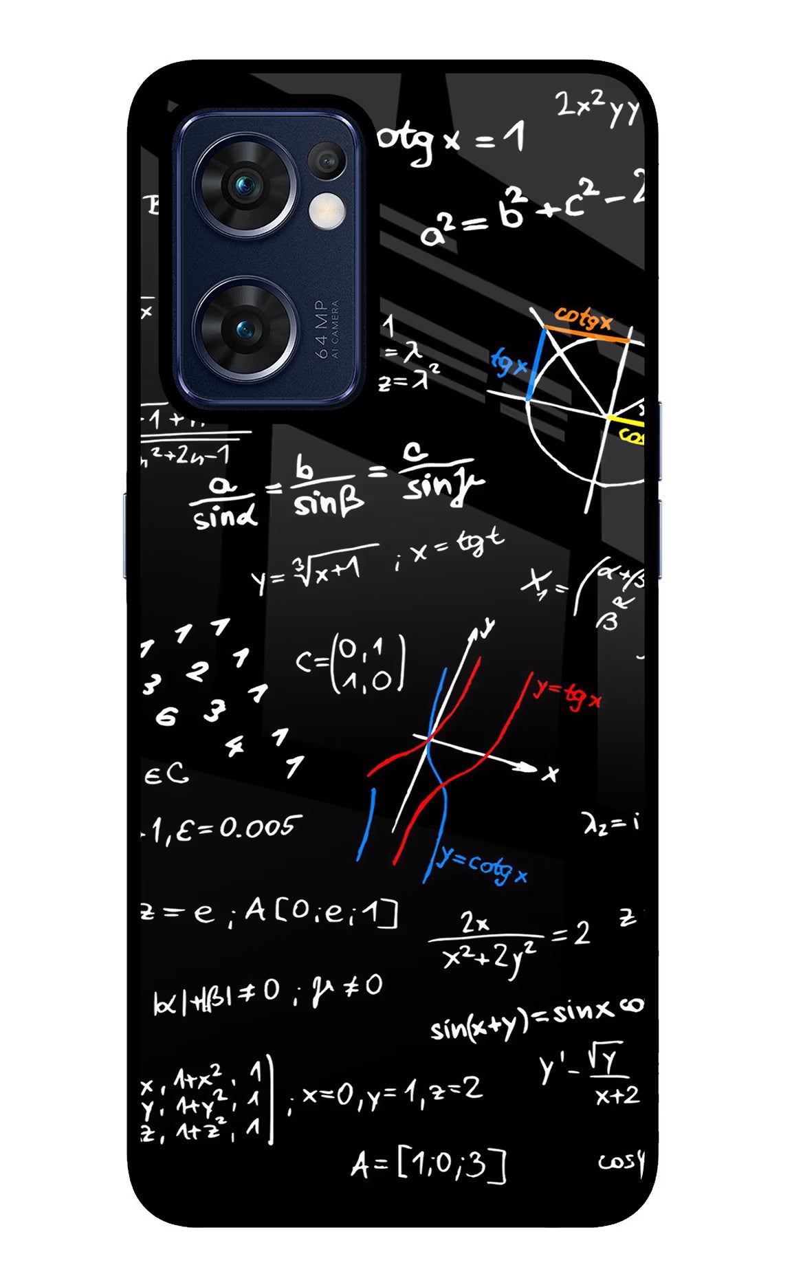 Mathematics Formula Oppo Reno7 5G Glass Case Back Cover by Casekaro
