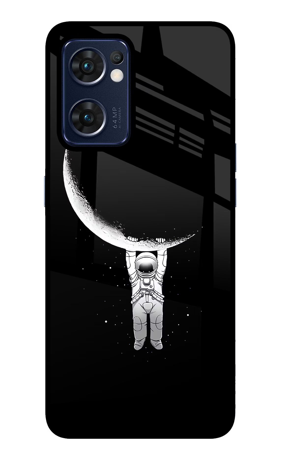 Moon Space Oppo Reno7 5G Glass Case Back Cover by Casekaro