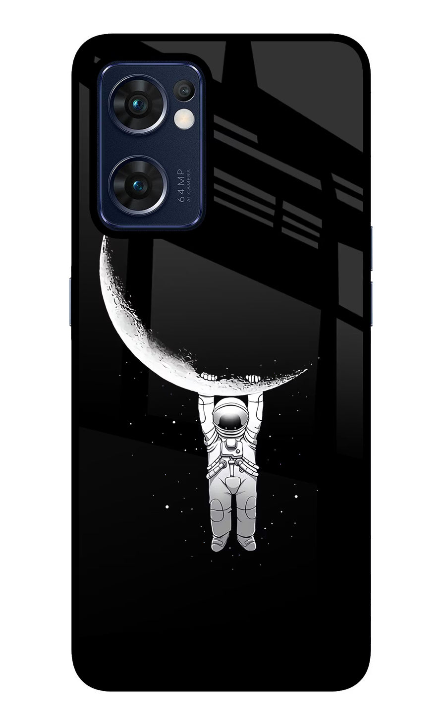 Moon Space Oppo Reno7 5G Back Cover, Glass case