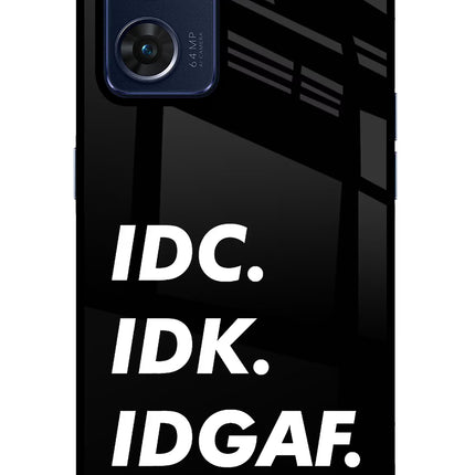Idc Idk Idgaf Oppo Reno7 5G Glass Case Back Cover by Casekaro