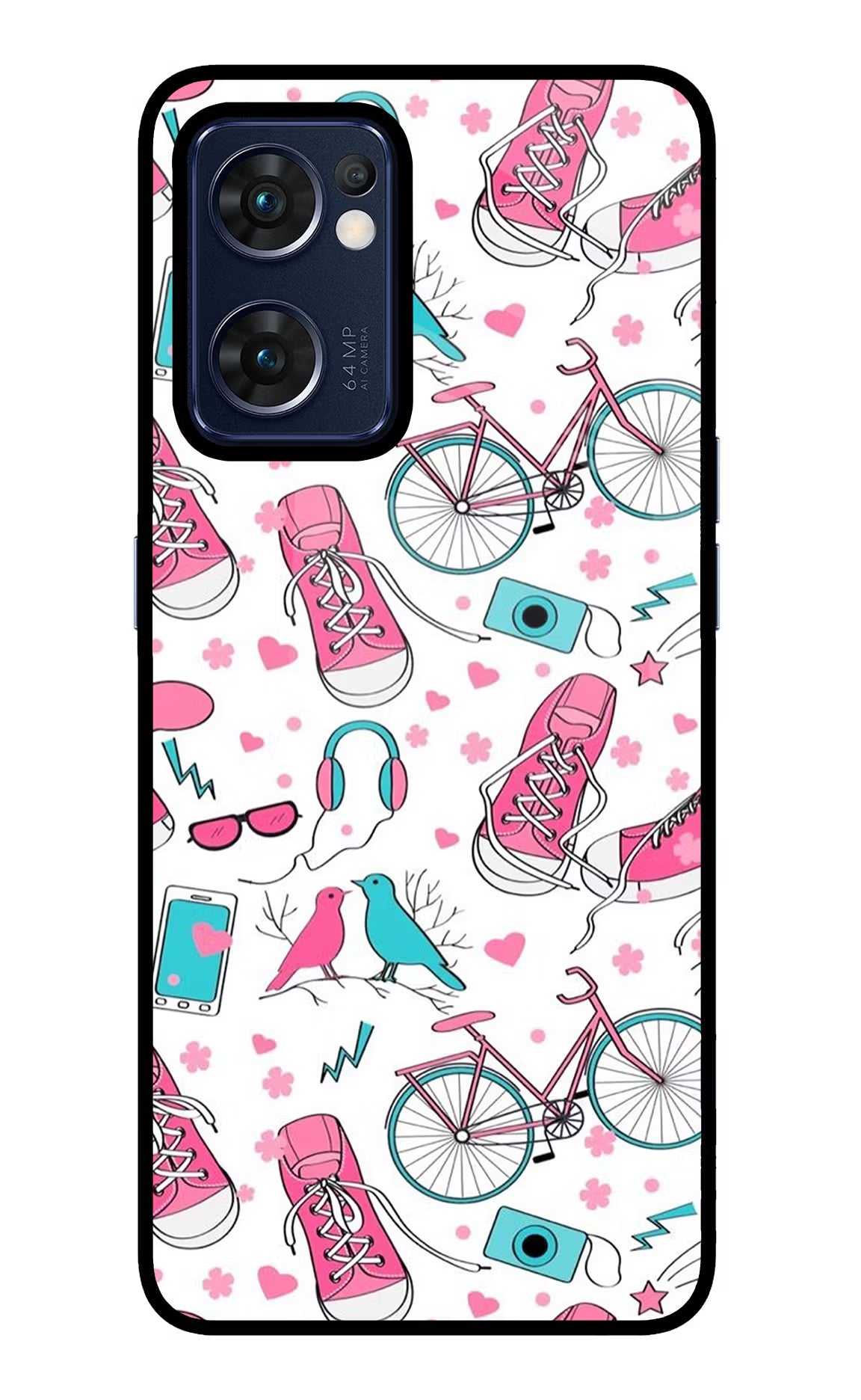 Artwork Oppo Reno7 5G Glass Case Back Cover by Casekaro