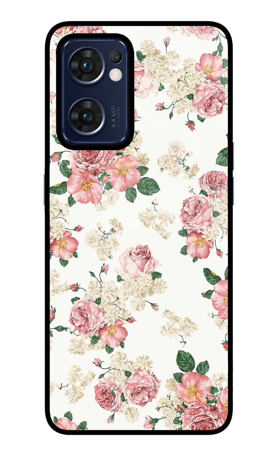 Flowers Oppo Reno7 5G Back Cover, Glass case