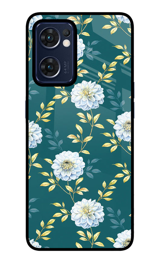 Flowers Oppo Reno7 5G Glass Case