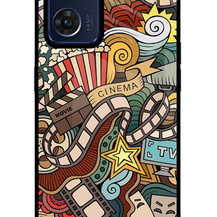 Cinema Abstract Oppo Reno7 5G Glass Case Back Cover by Casekaro