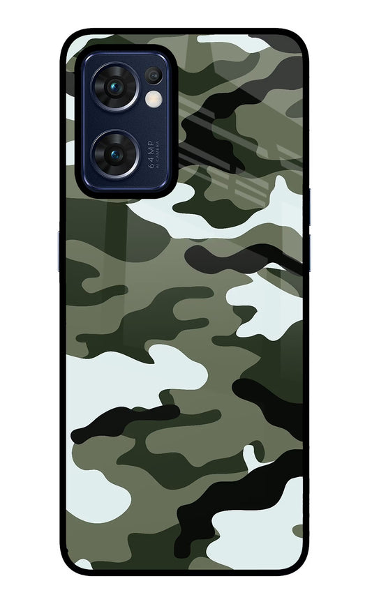 Camouflage Oppo Reno7 5G Glass Case