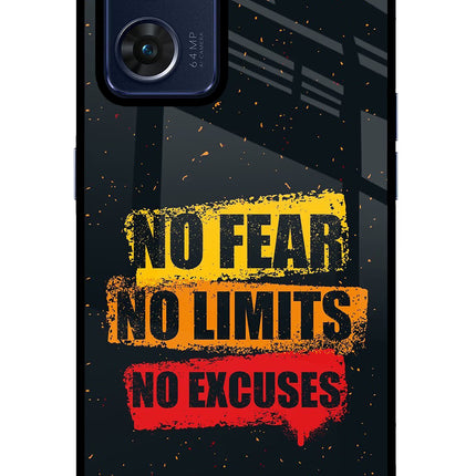 No Fear No Limits No Excuse Oppo Reno7 5G Glass Case Back Cover by Casekaro