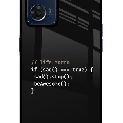 Life Motto Code Oppo Reno7 5G Glass Case Back Cover by Casekaro