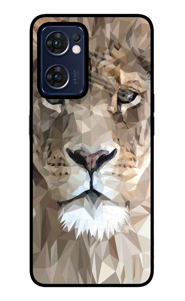 Lion Art Oppo Reno7 5G Glass Case