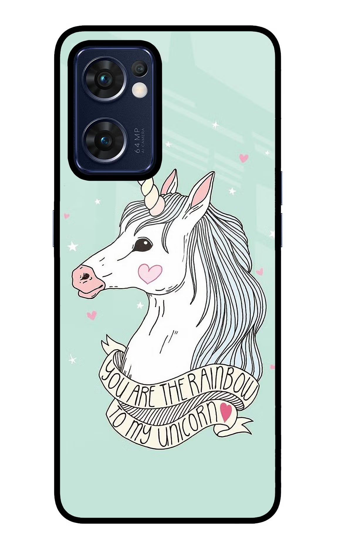 Unicorn Wallpaper Oppo Reno7 5G Glass Case Back Cover by Casekaro