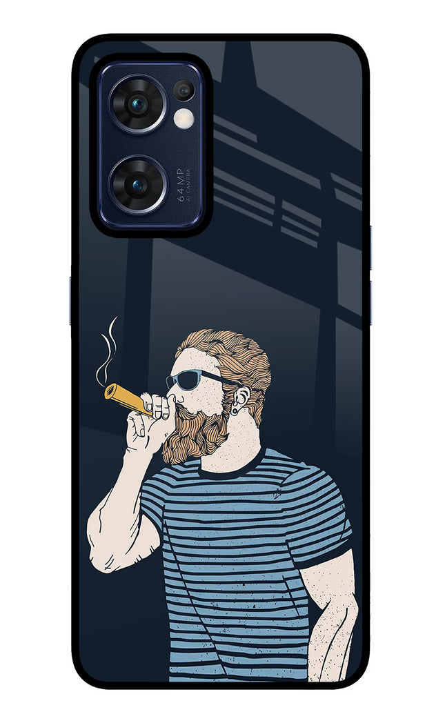 Smoking Oppo Reno7 5G Glass Case