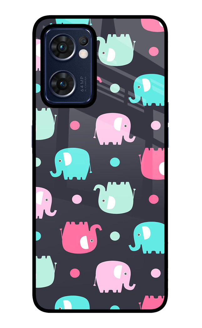 Elephants Oppo Reno7 5G Glass Case