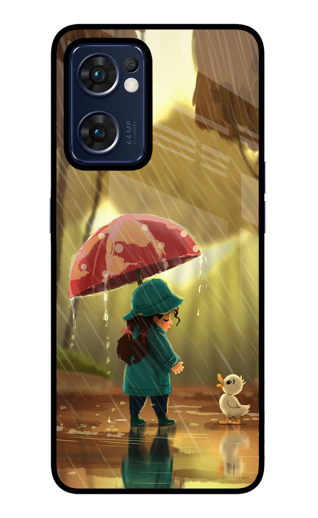 Rainy Day Oppo Reno7 5G Glass Case Back Cover by Casekaro