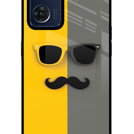 Sunglasses with Mustache Oppo Reno7 5G Glass Case