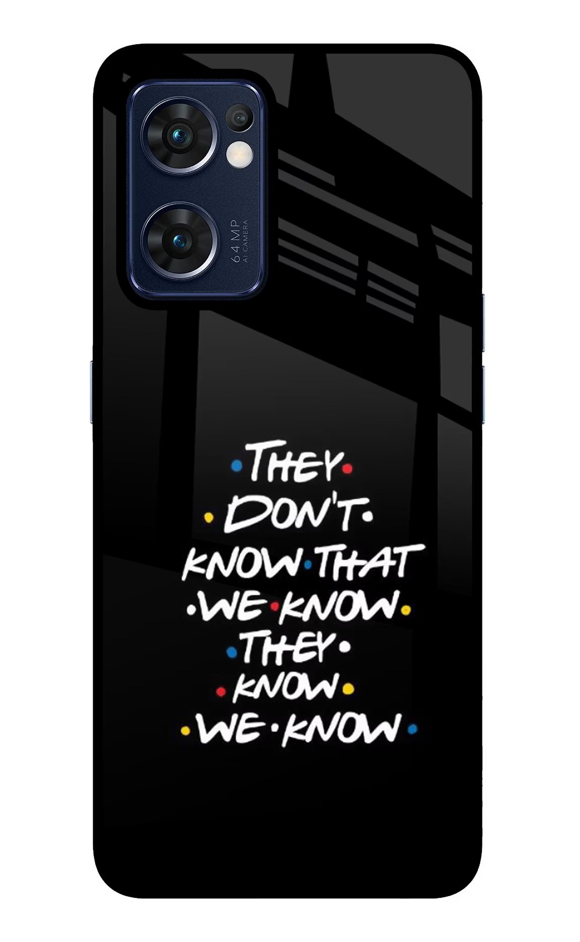 FRIENDS Dialogue Oppo Reno7 5G Glass Case Back Cover by Casekaro