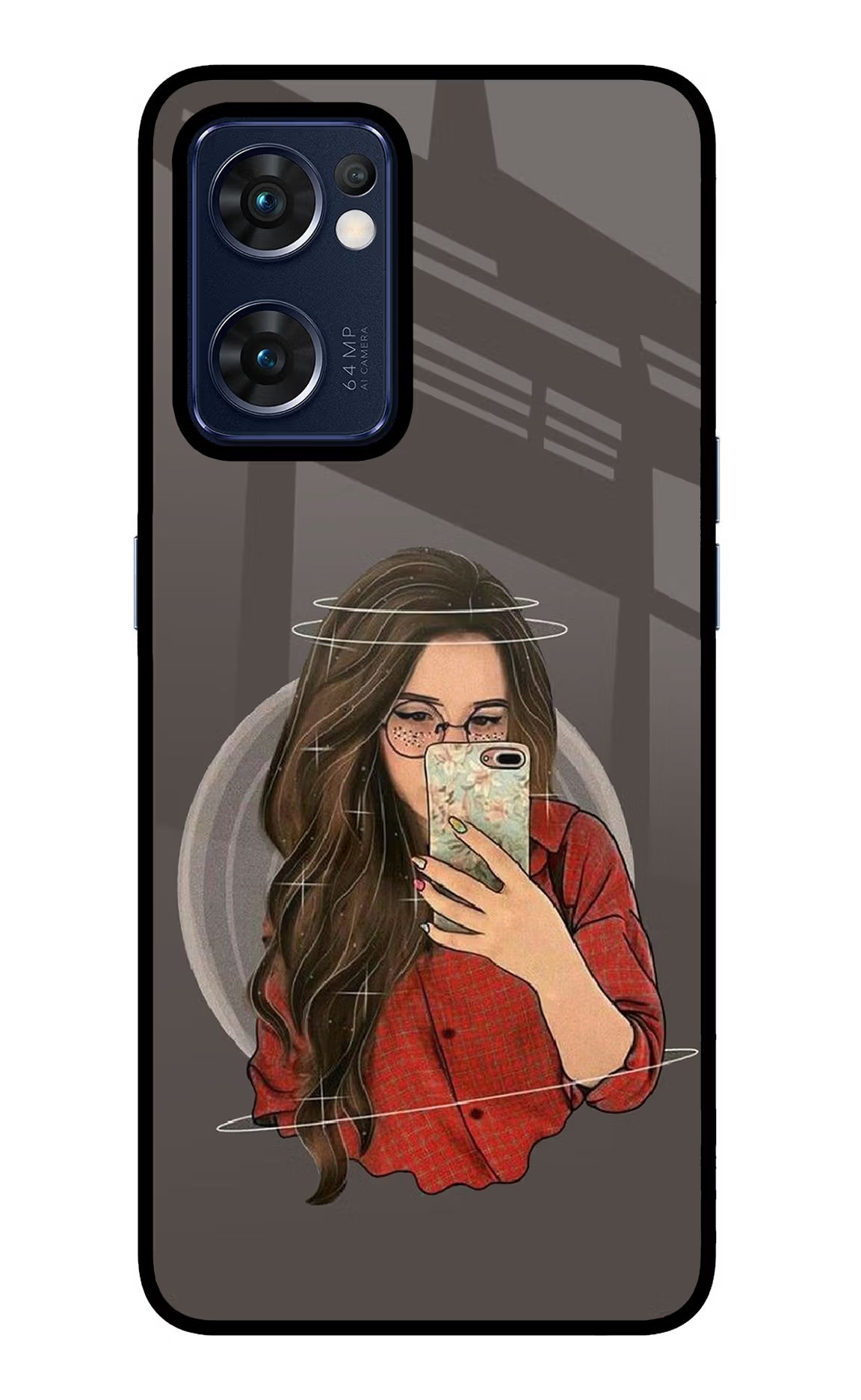 Selfie Queen Oppo Reno7 5G Glass Case Back Cover by Casekaro