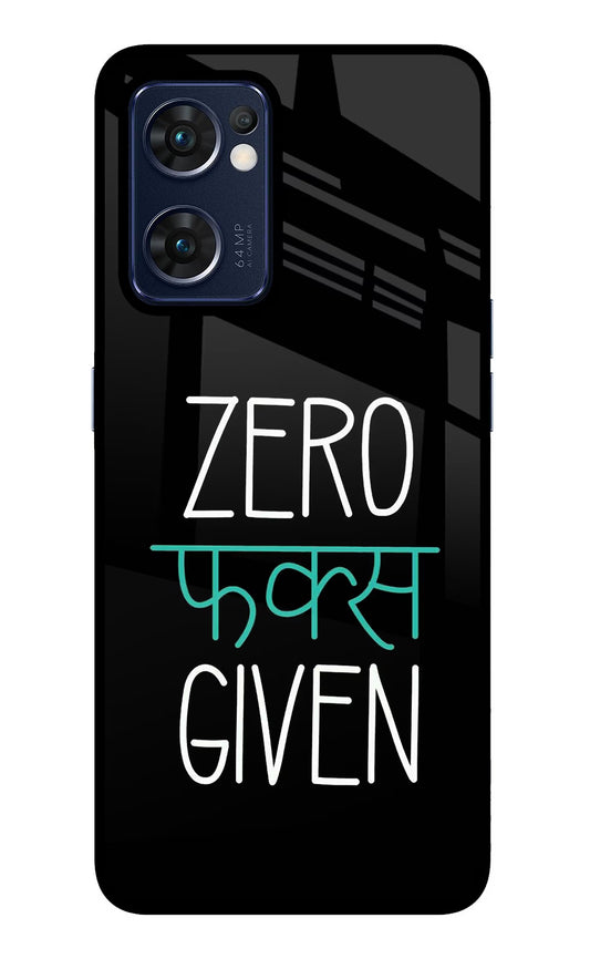 Zero Fucks Given Oppo Reno7 5G Glass Case