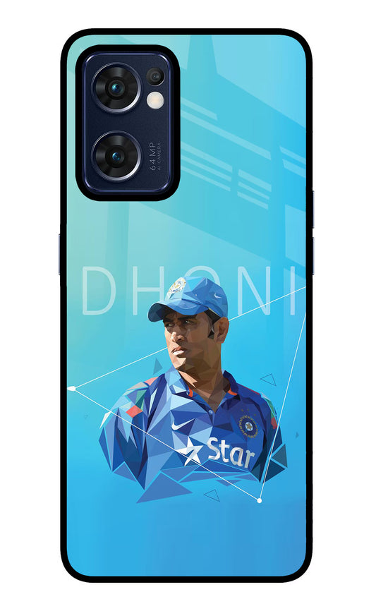 Dhoni Artwork Oppo Reno7 5G Glass Case